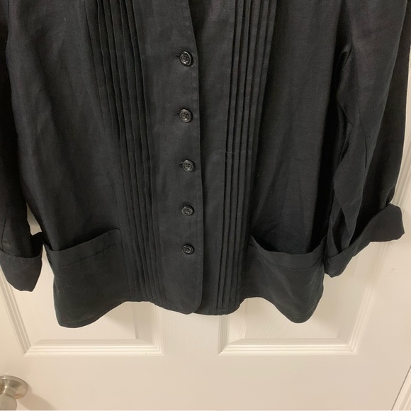 Kim Rogers NWOT Linen Black Top SZ Medium - Picture 3 of 5